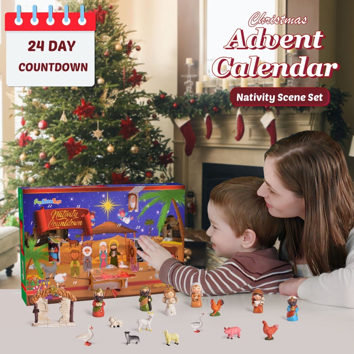 Advent Week's Set Christmas Advent Calendar Nativity Scene Set | PopFun