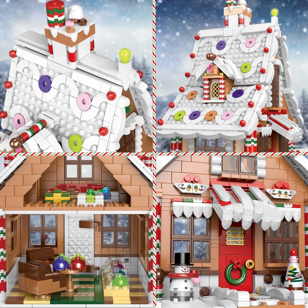 Christmas Gingerbread House Building Blocks - PopFun