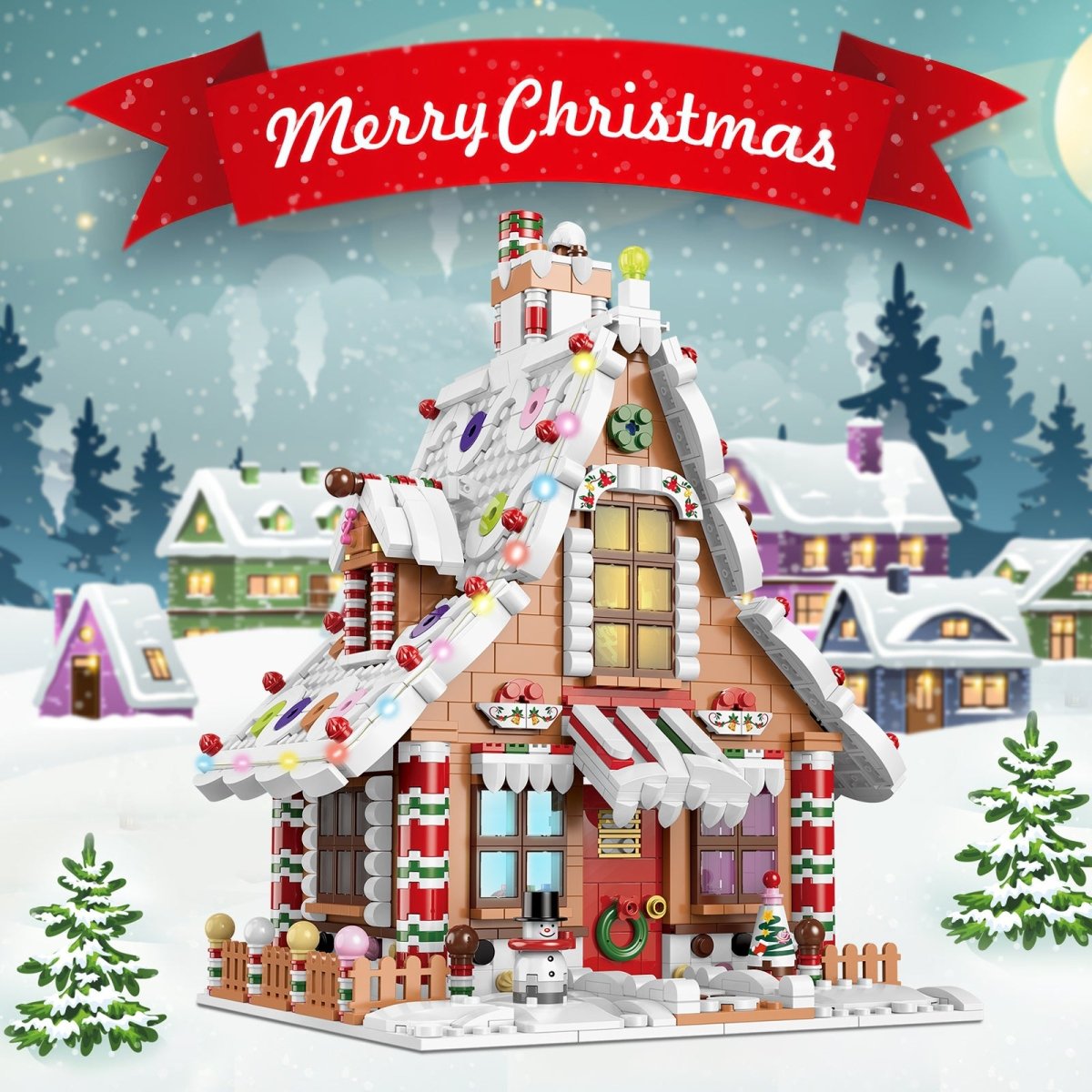 Christmas Gingerbread House Building Blocks - PopFun