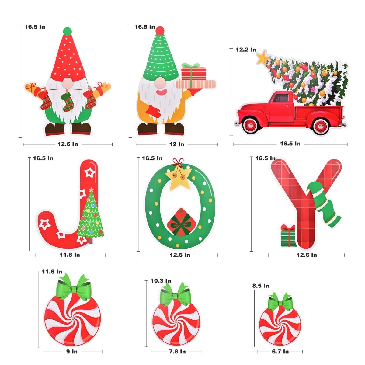 Christmas JOY Candy Gnome Yard Signs - Wholesale - PopFun