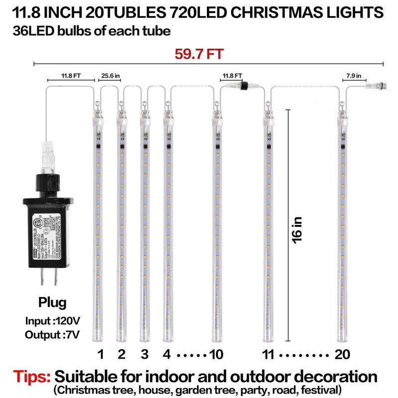 Christmas Meteor String LED Lights | PopFun