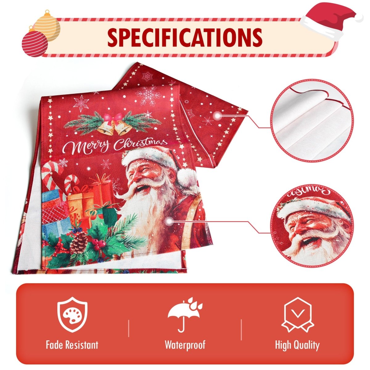 Christmas Santa Claus Table Runner - PopFun