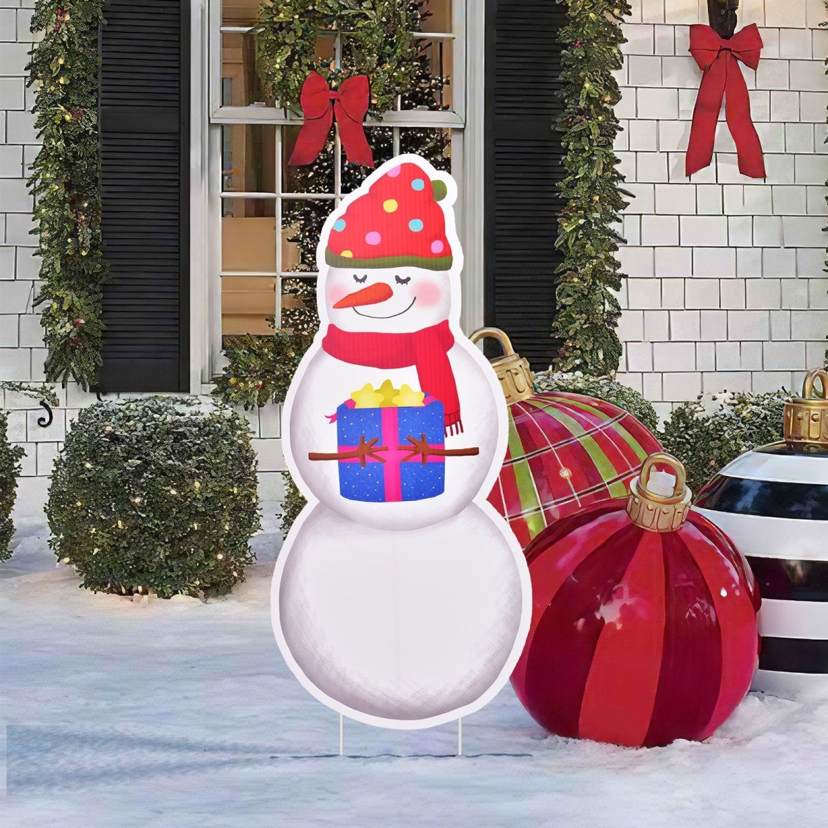 Christmas Santa & Snowman Yard Signs - PopFun