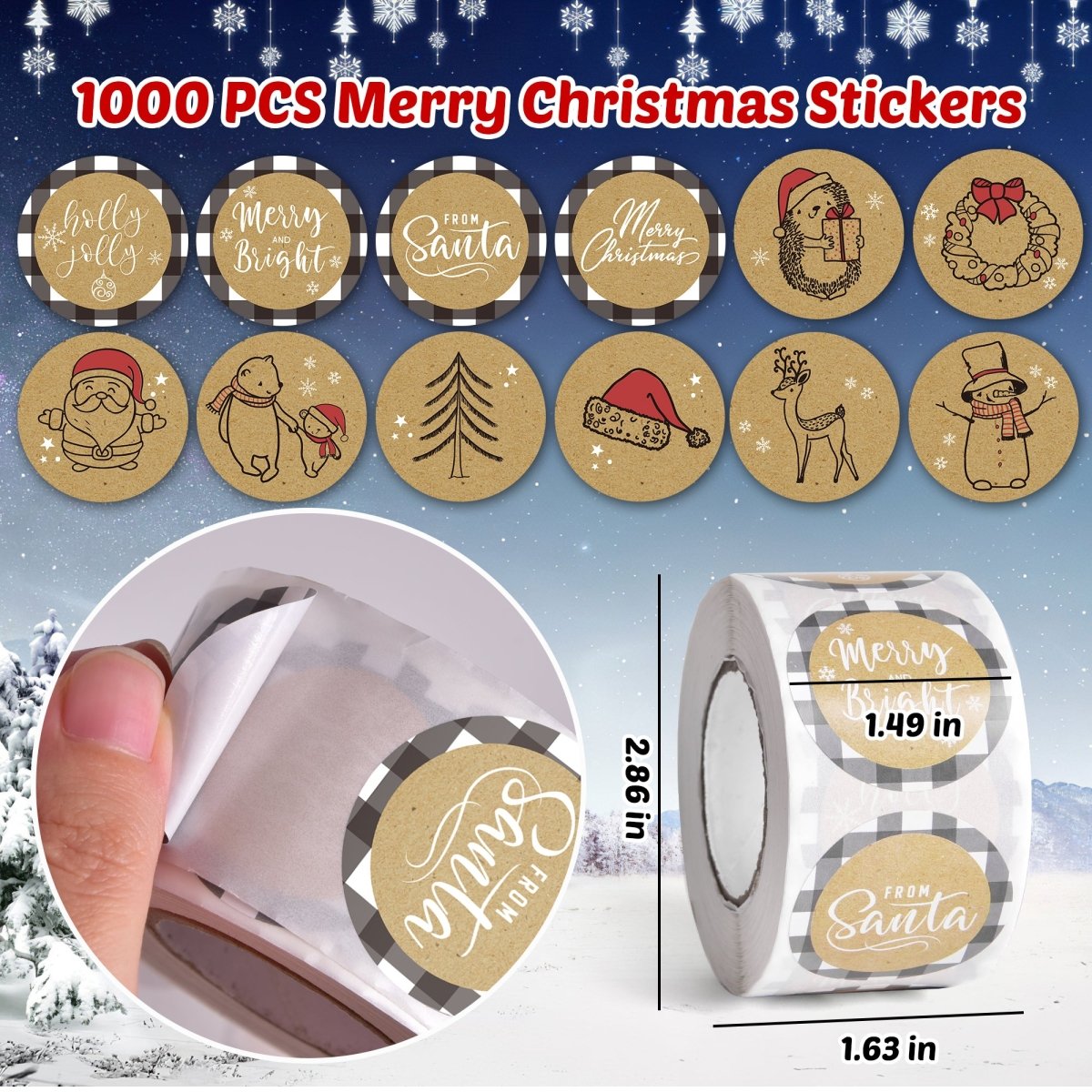 Christmas Stickers Roll - PopFun
