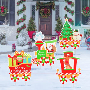 Christmas Train Set Yard Signs - PopFun