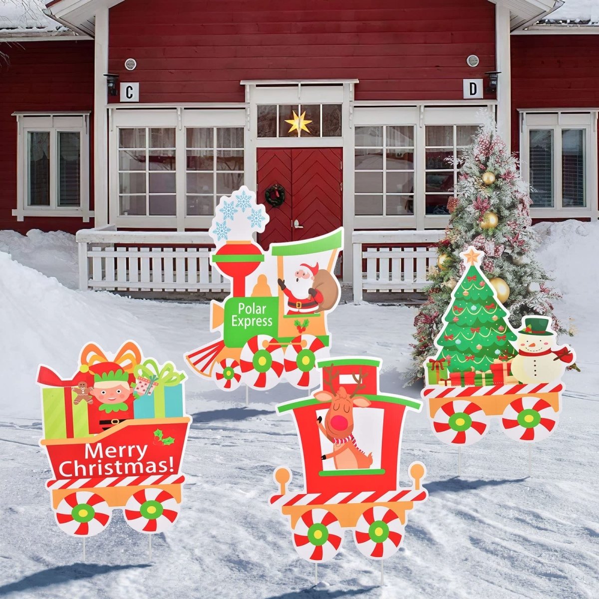 Christmas Train Set Yard Signs - PopFun
