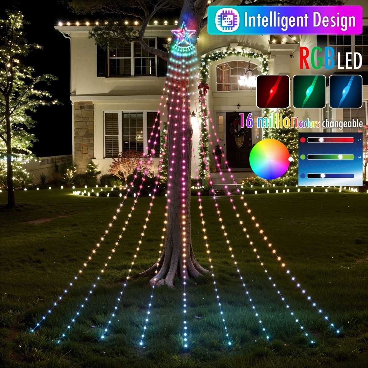 Christmas Tree Waterfall String Lights - Wholesale - PopFun