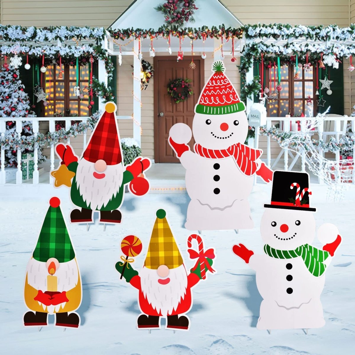 Christmas Yard Sign Stakes 5 Pcs - PopFun