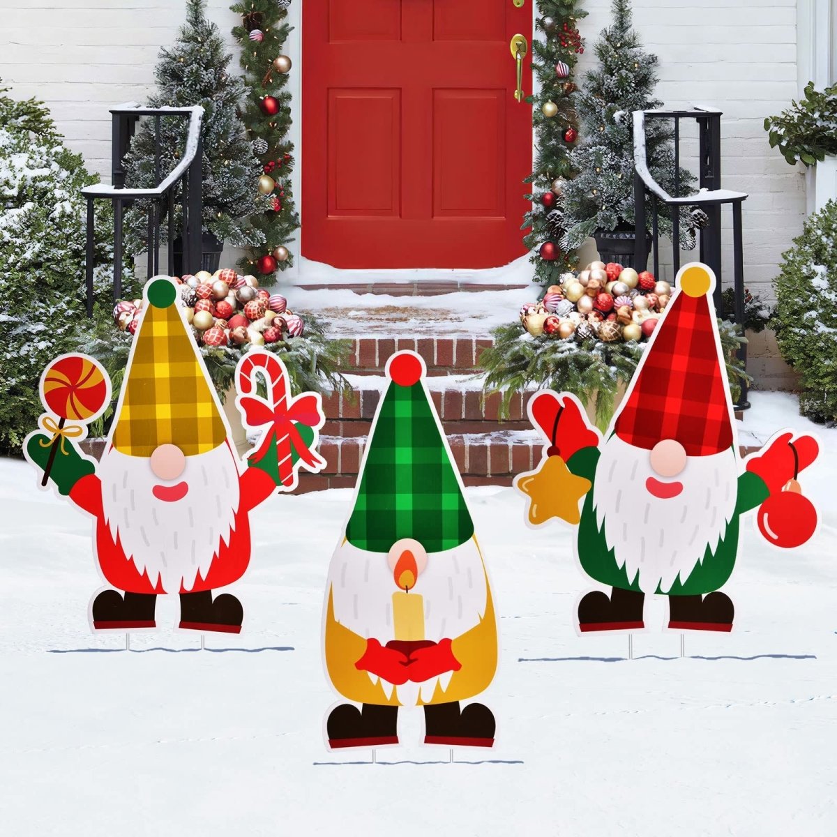 Christmas Yard Sign Stakes 5 Pcs - PopFun