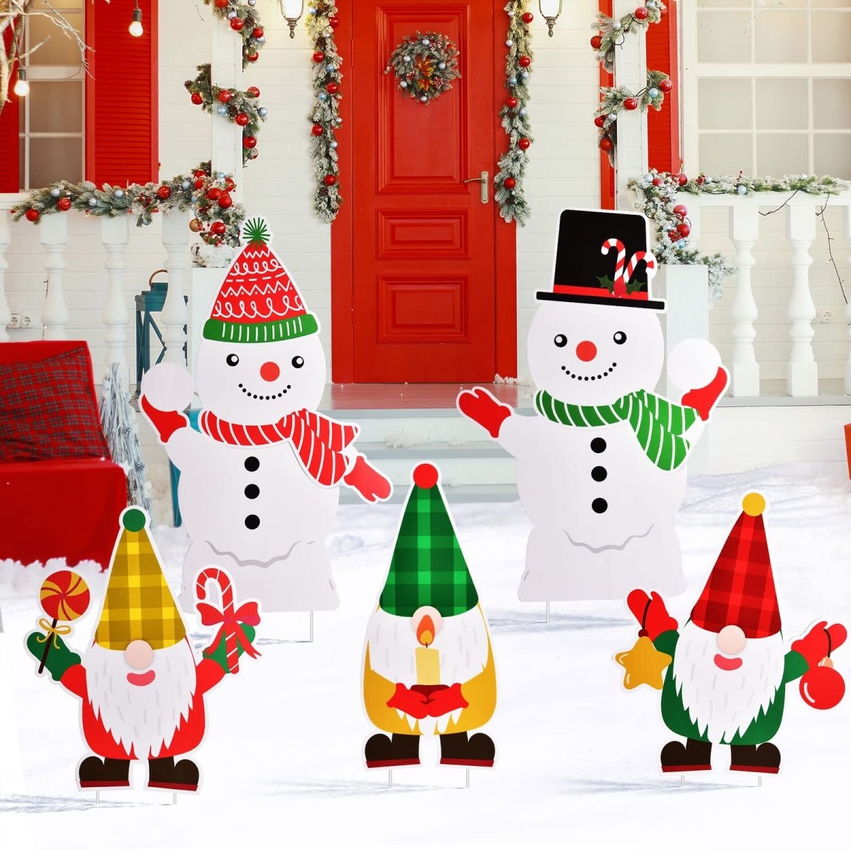 Christmas Yard Sign Stakes 5 Pcs - PopFun