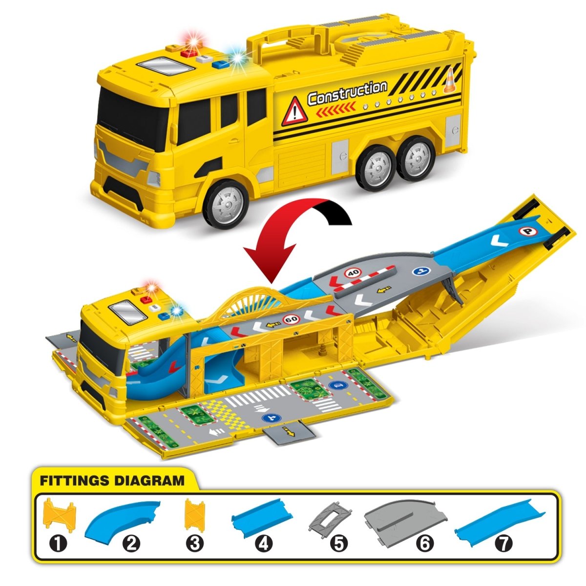 Construction Truck Carrier Toy Set - PopFun