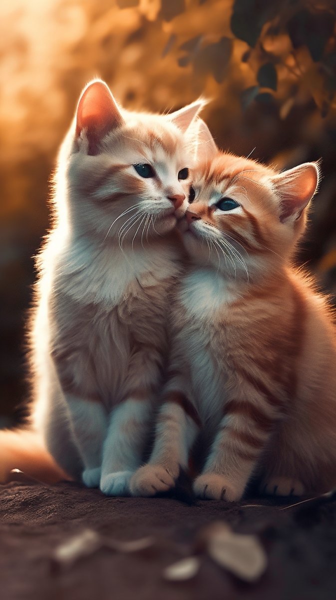 Digital Wallpaper: 3D Cartoon Cute Cat Couple - PopFun