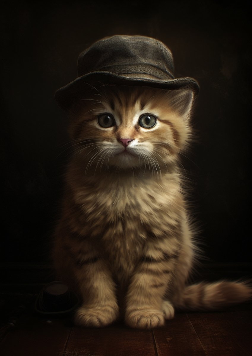 Digital Wallpaper: 3D Cartoon Kitten Gentleman - PopFun