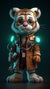 Digital Wallpaper: 3D Cartoon Punk Tiger - PopFun