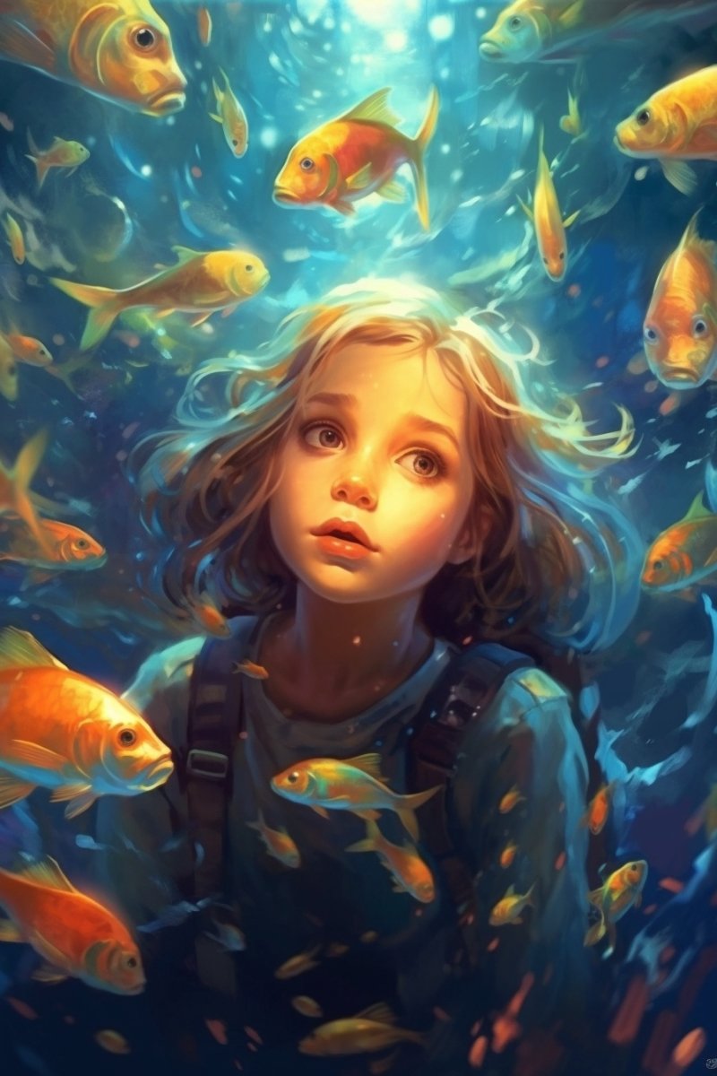 Digital Wallpaper: Cartoon Girl under the Sea - PopFun