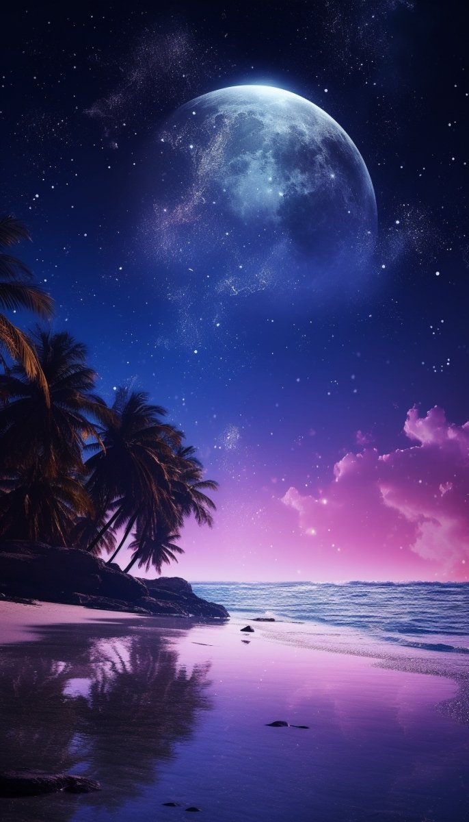 Digital Wallpaper: Photography Purple Beach - PopFun