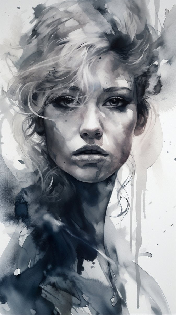 Digital Wallpaper: Watercolor Modern Lady - PopFun