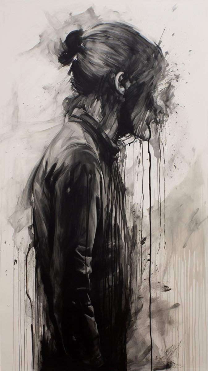 Digital Wallpaper: Watercolor Suffering Man - PopFun