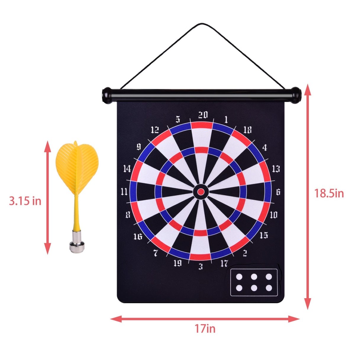 Double Sided Magnetic Dart Board for Kids - PopFun