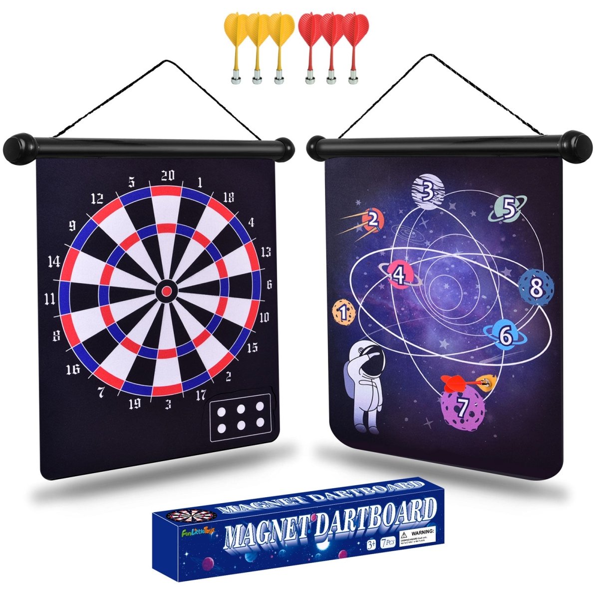 Double Sided Magnetic Dart Board for Kids - PopFun