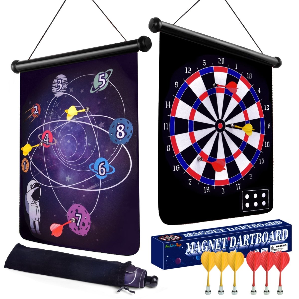 Double Sided Magnetic Dart Board for Kids - PopFun