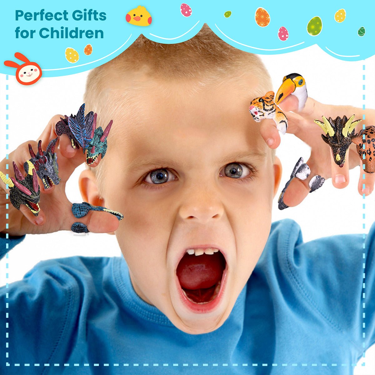 Easter Eggs Prefilled with Animal Rings 24 Pcs - PopFun