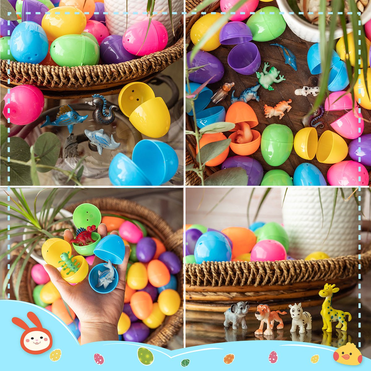 Easter Eggs Prefilled with Animal Toys 50 Pcs - PopFun