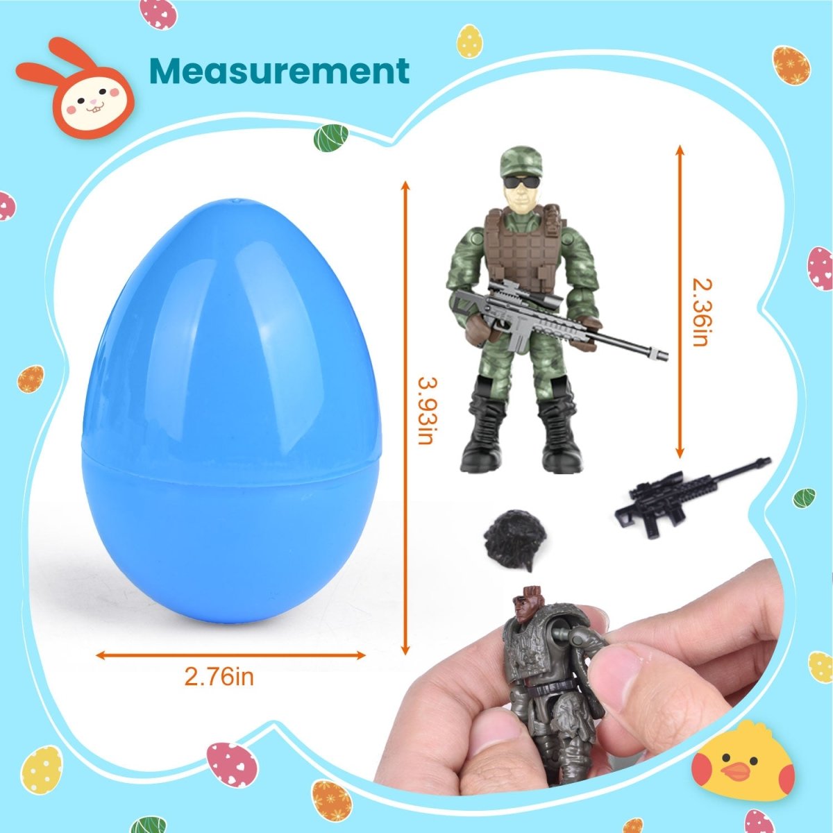 Easter Eggs Prefilled with Army Men Action Figures 18 Pcs - PopFun