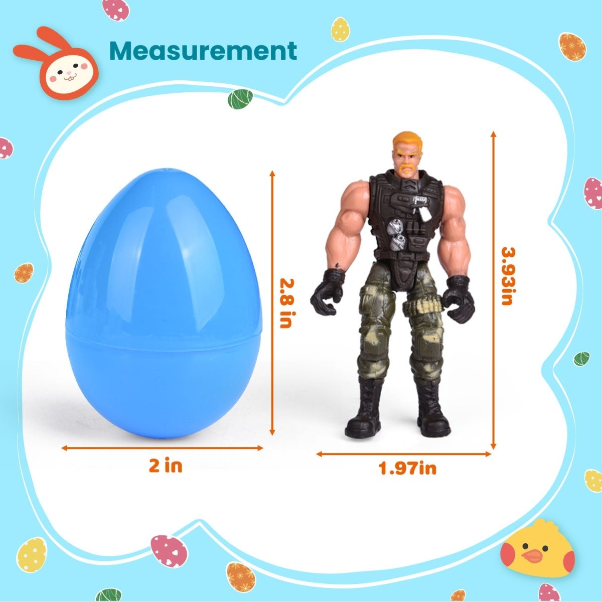 Easter Eggs Prefilled with Army Toys 12Pcs - PopFun