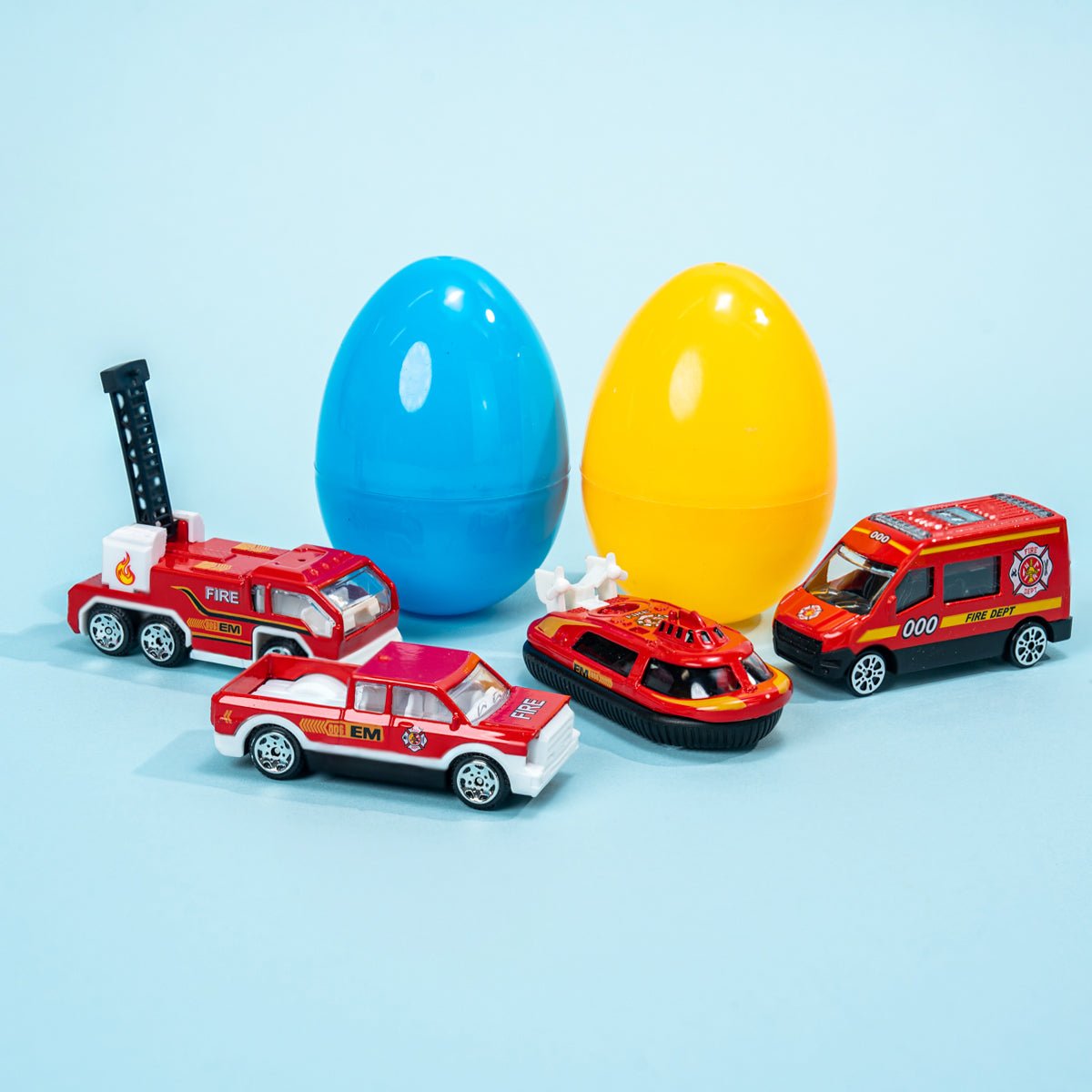 Easter Eggs Prefilled with Assorted Vehicle Toys 12 Pcs - PopFun