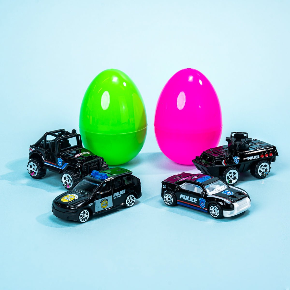 Easter Eggs Prefilled with Assorted Vehicle Toys 12 Pcs - PopFun