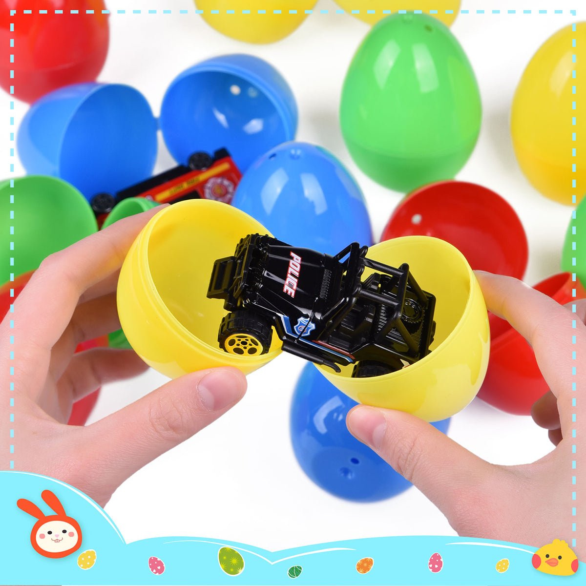 Easter Eggs Prefilled with Assorted Vehicle Toys 12 Pcs - PopFun