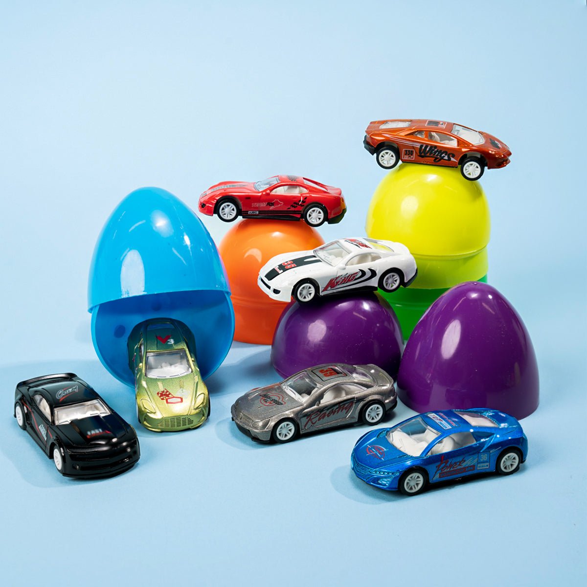 Easter Eggs Prefilled with Car Toys 12 Pcs - PopFun