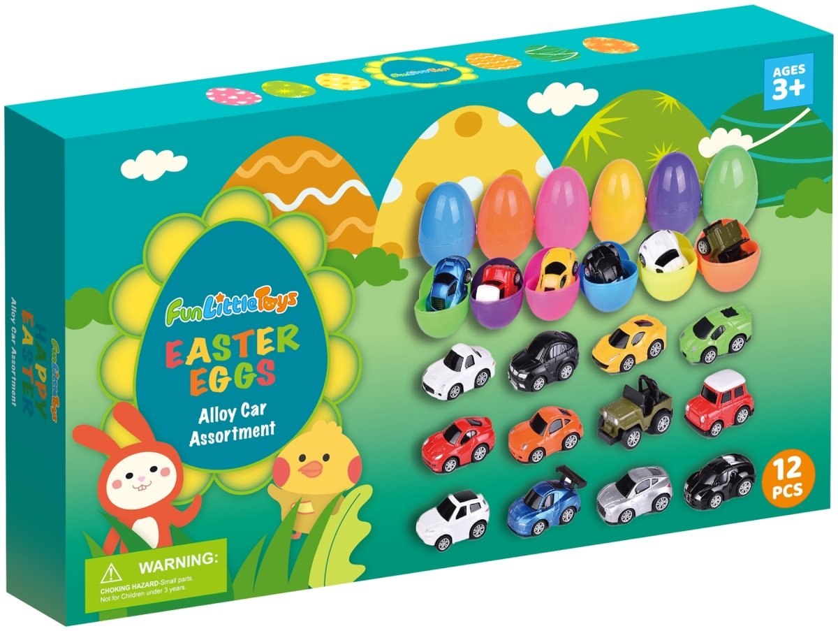 Easter Eggs Prefilled with Diecast Cars 12 PCs - PopFun