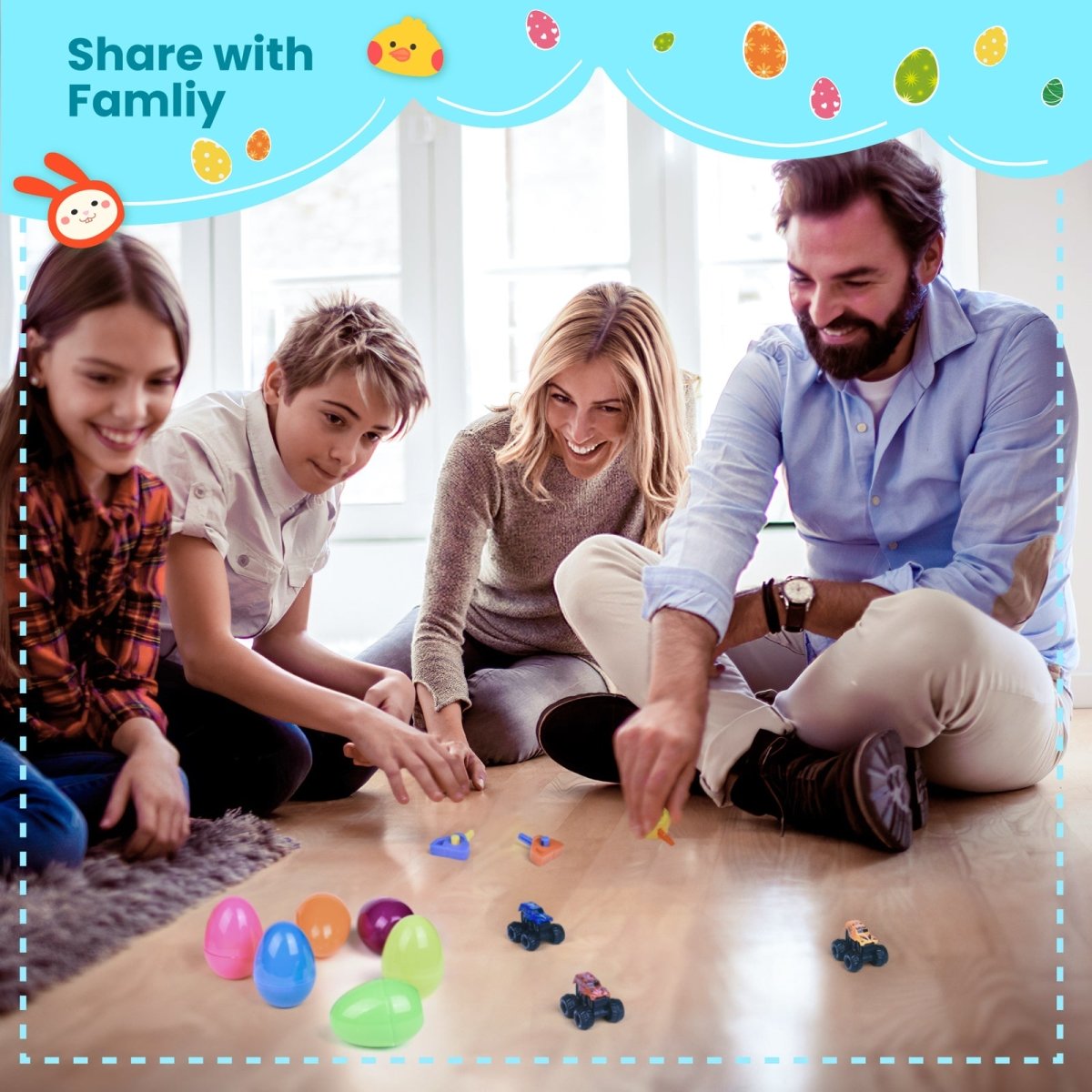 Easter Eggs Prefilled with Launcher Monster Vehicles 18 Pc - PopFun