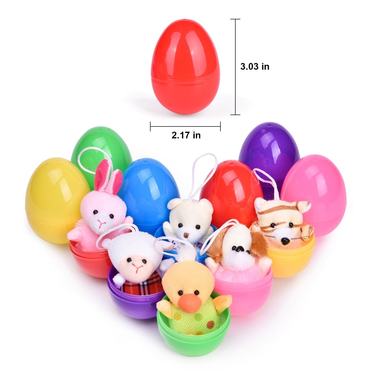 Easter Eggs Prefilled with Plush Puppet Toys 18 Pcs - PopFun