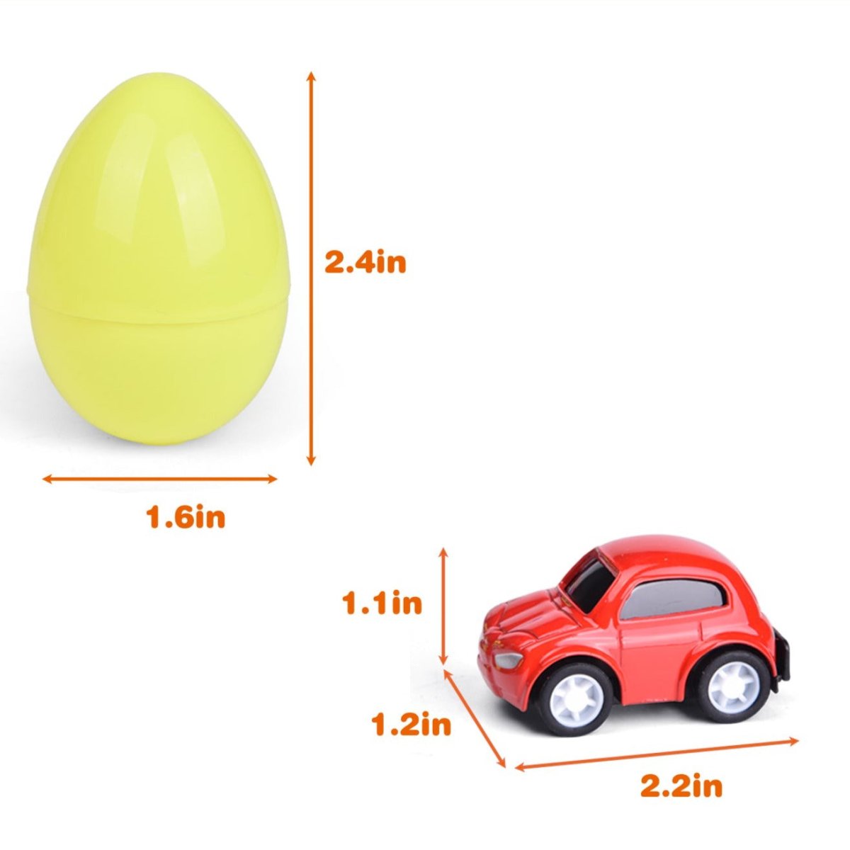 Easter Eggs Prefilled with Pull Back Car Toys 12 Pcs - PopFun
