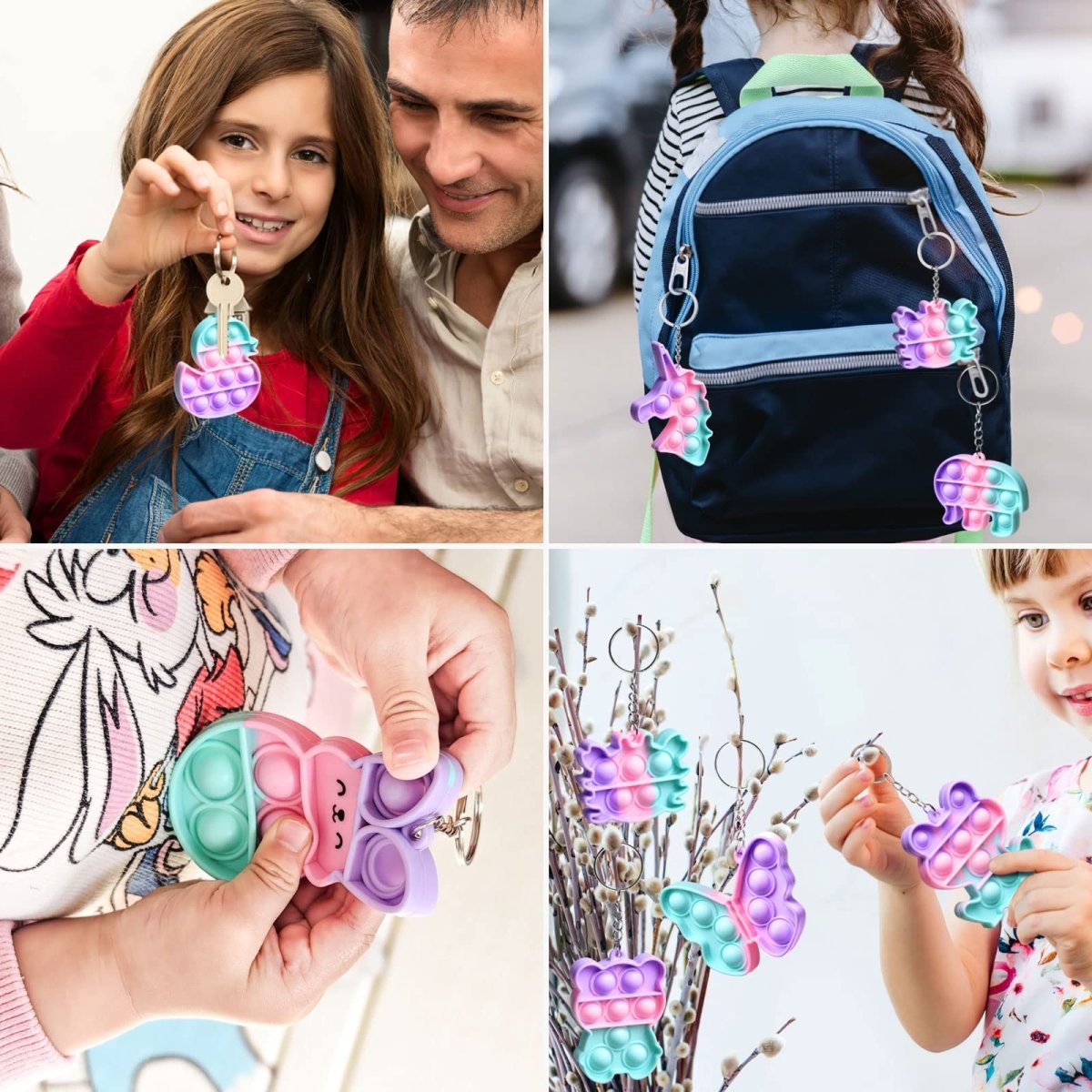 Easter Eggs with Fidget Pop Keychain 18 Pcs - PopFun