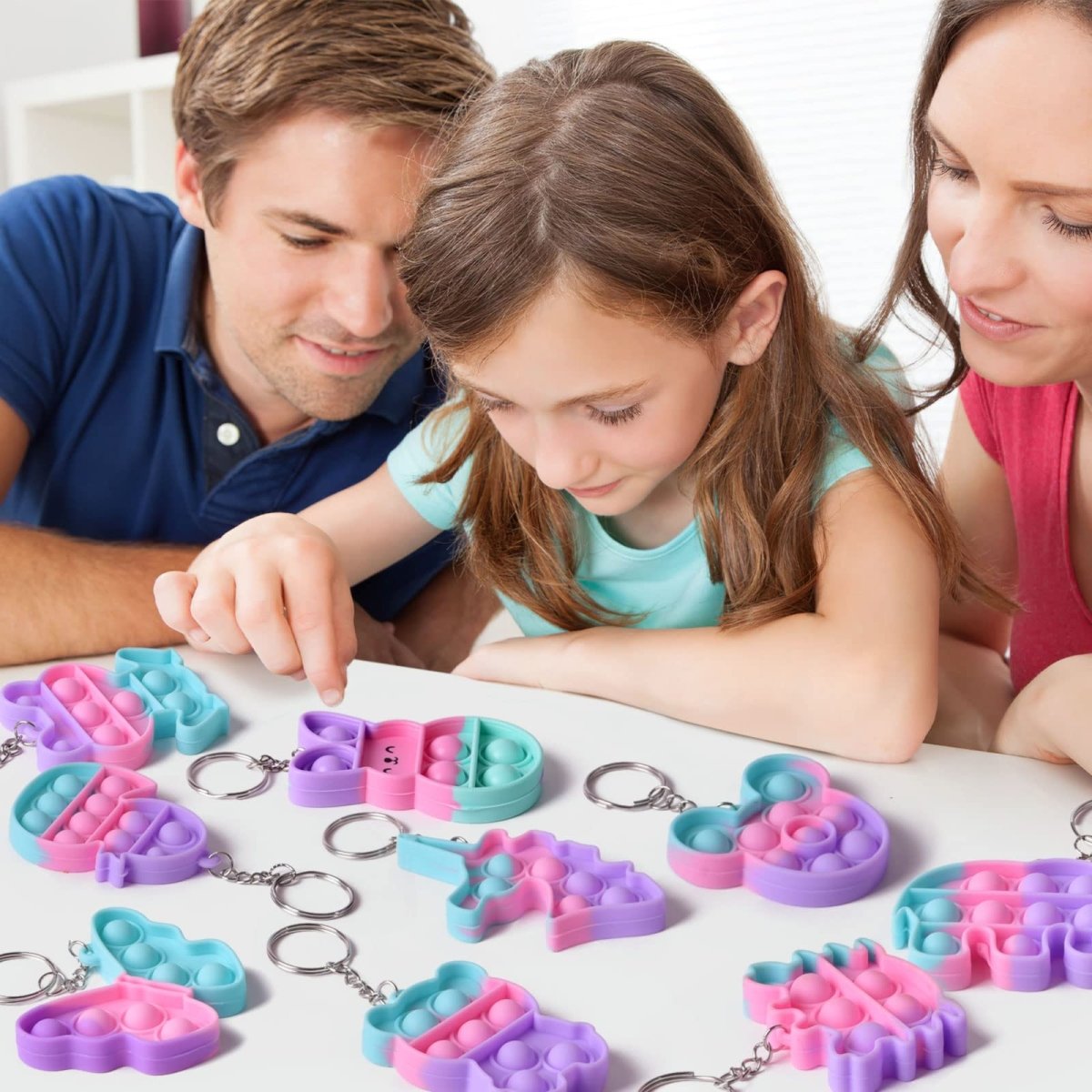 Easter Eggs with Fidget Pop Keychain 18 Pcs - PopFun