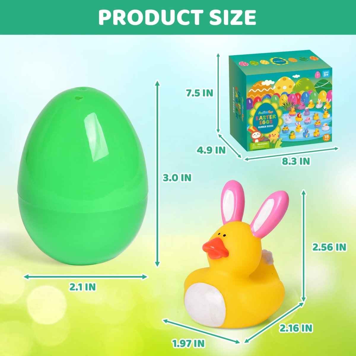 Easter Eggs with Rubber Duck Toys 18 PCs - PopFun