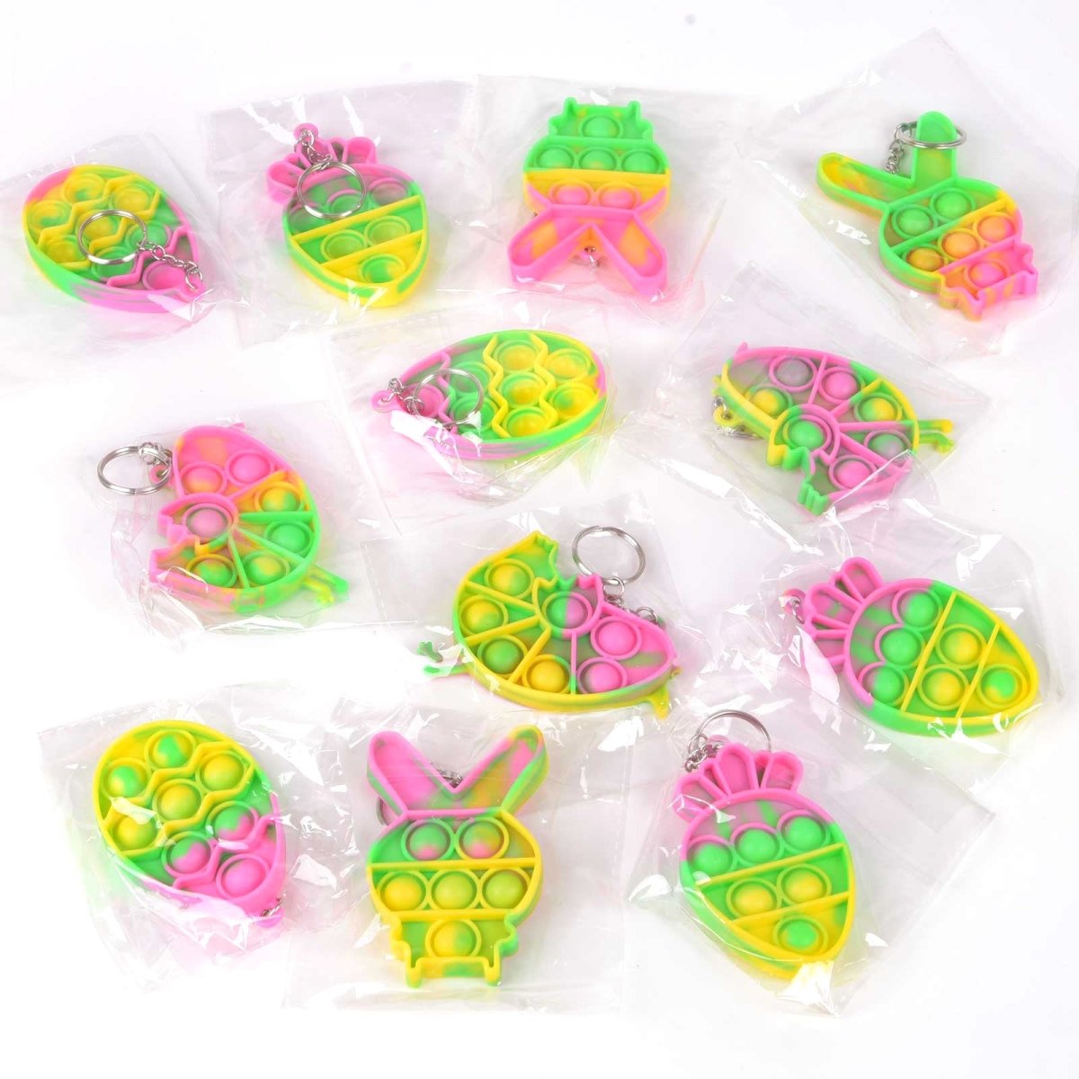 Easter Themed Keychain Popper Fidgets 12 Pcs - PopFun