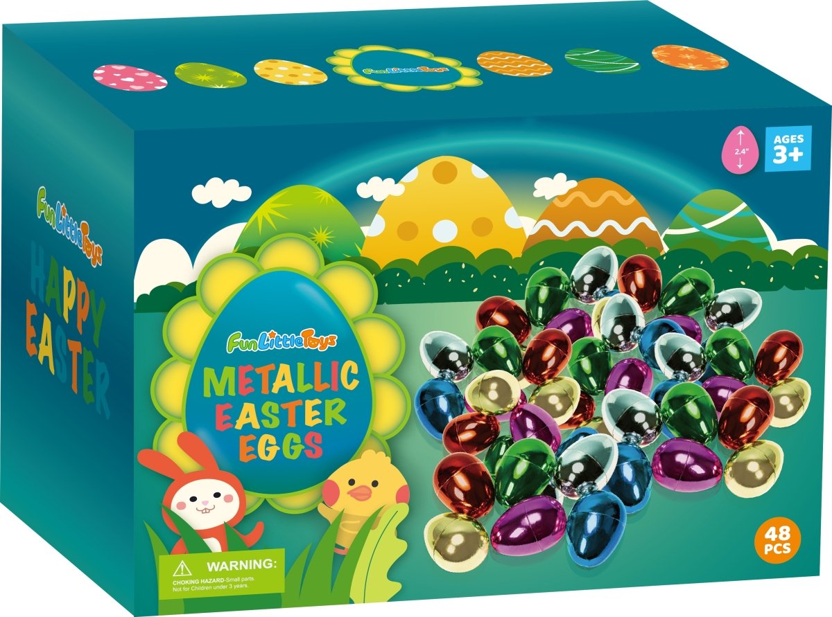 Fillable Metallic Easter Eggs 48 Pcs - PopFun