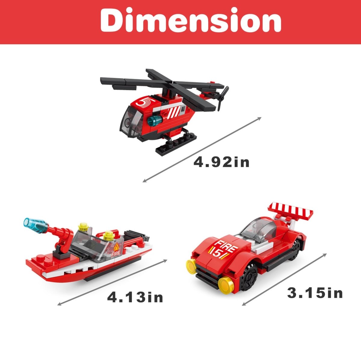 Fire Rescue Cars Building Blocks - PopFun