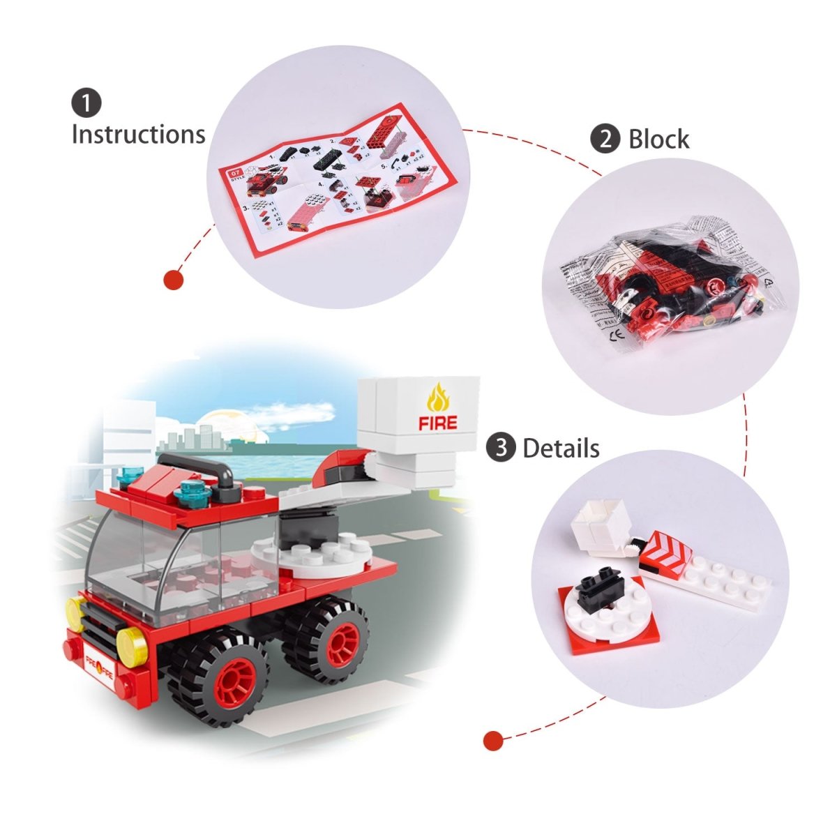 Fire Rescue Cars Building Blocks - PopFun