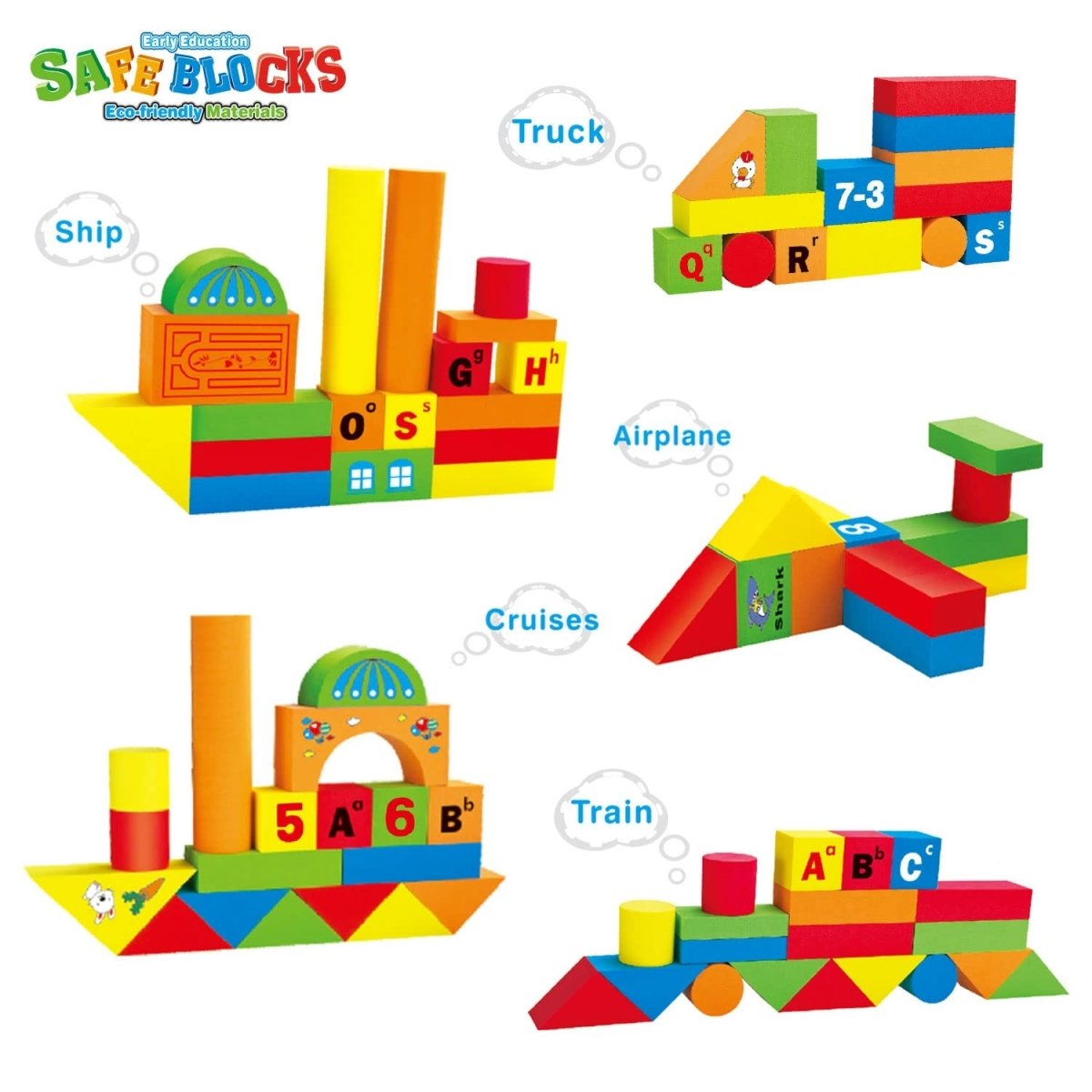 Foam Building Blocks for Kids 108 pcs - PopFun