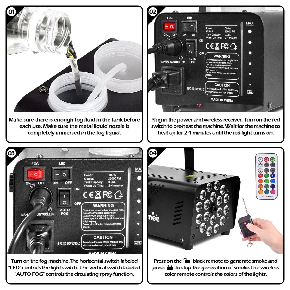 Fog Machine with 13 LED Color Lights - PopFun