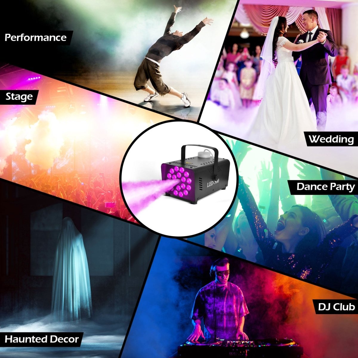 Fog Machine with 13 LED Color Lights - PopFun