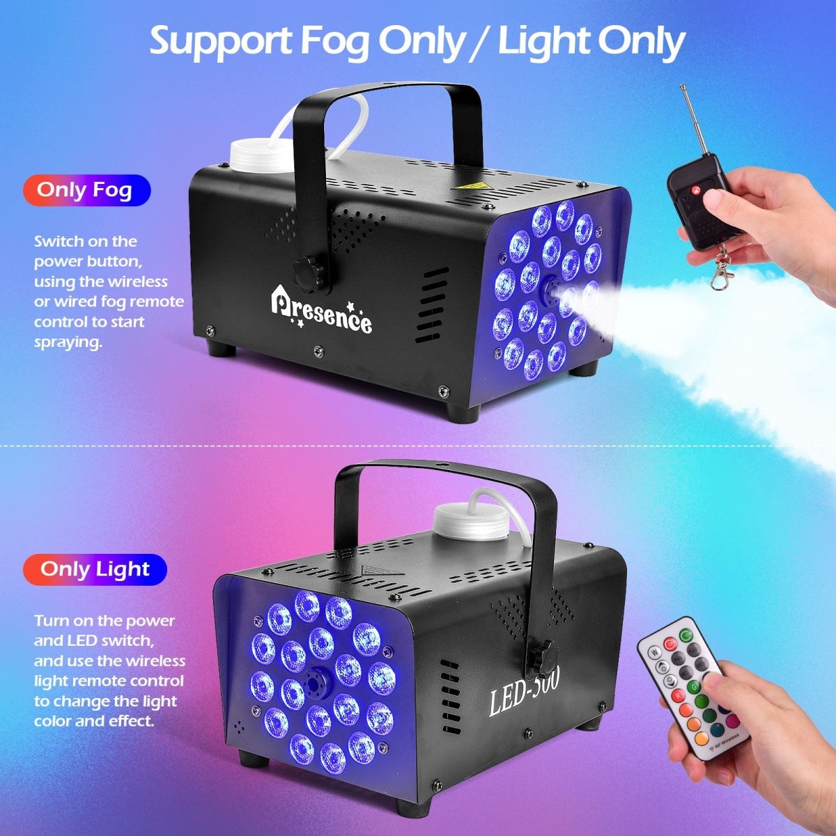 Fog Machine with 13 LED Color Lights - PopFun
