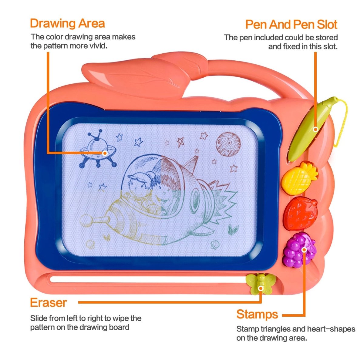 Fruit Themed Magnetic Doodle Board - PopFun