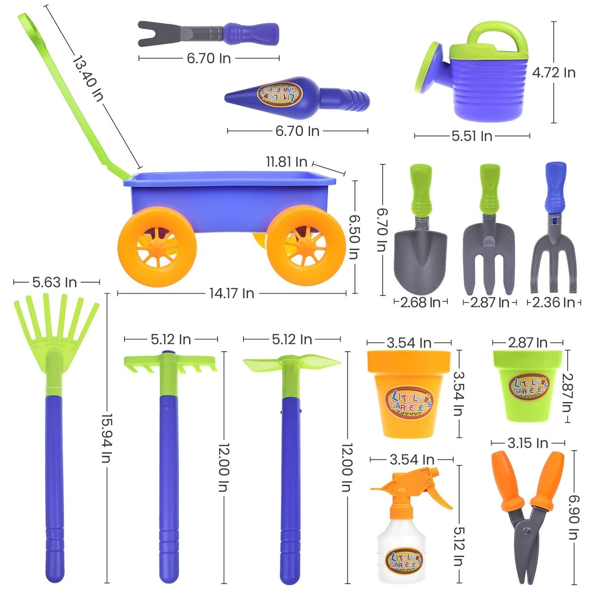 Garden & Beach Tool Toys Set with Wagon - PopFun